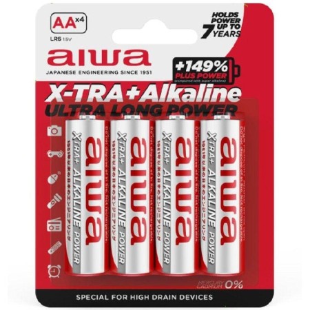 Pack de 4 Pilas AA Aiwa X-TRA+Alcaline LR6/ 1.5V/ Alcalinas