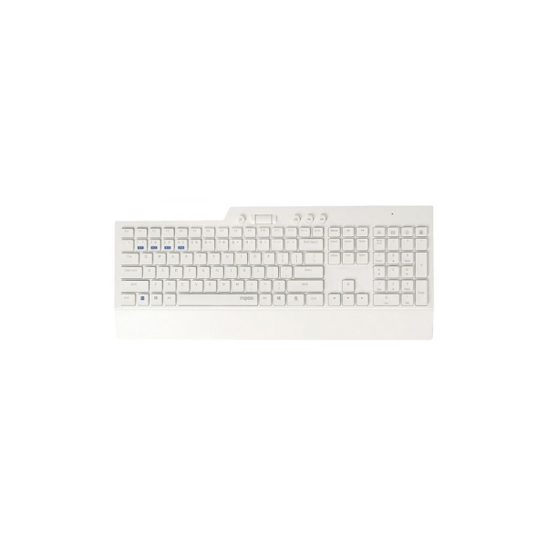 TECLADO Y MOUSE RAPOO WIRELESS BLUETOOTH 8200T PORTUGUES 2.4GHz BT 3.0 4.0 TECLAS MULTIMEDIA BLANCO