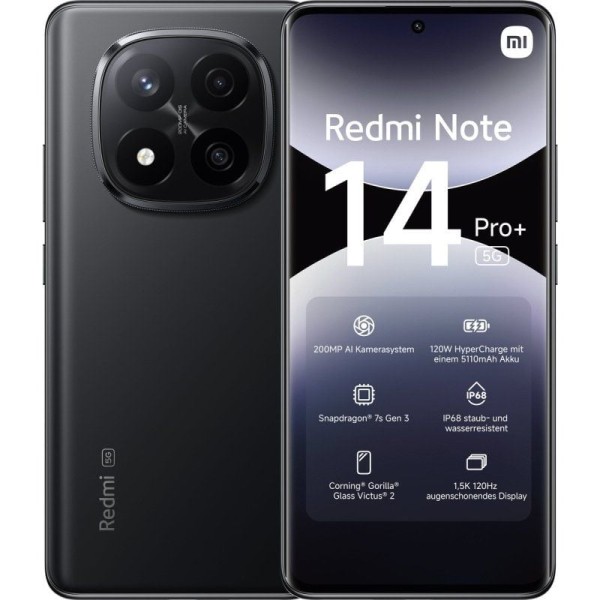 Smartphone Xiaomi Redmi Note 14 Pro+ 8GB/ 256GB/ 6.67″/ 5G/ Negro