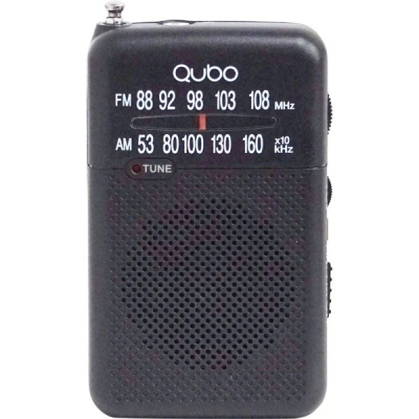 Radio Portátil Qubo R-S1/ con Cable/ a Pilas/ Negra