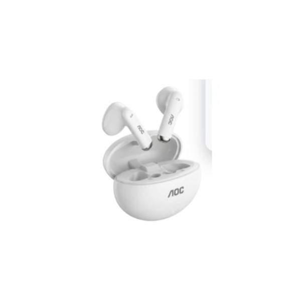 AURICULAR INTRAUDITIVO BLUETOOTH AOC ACT1501WT TWS IPX4 MIC BLANCO REPRODUCCION 20H CARGA USB-C TACT