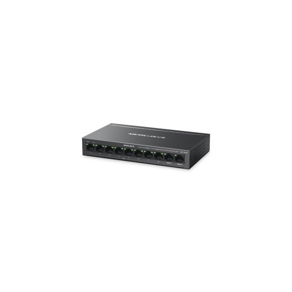 SWITCH POE+ NO GESTIONABLE MERCUSYS MS110CMP 10P 10xRJ45 100Mbps 8xPoE+ 2xGbps 65W 250m