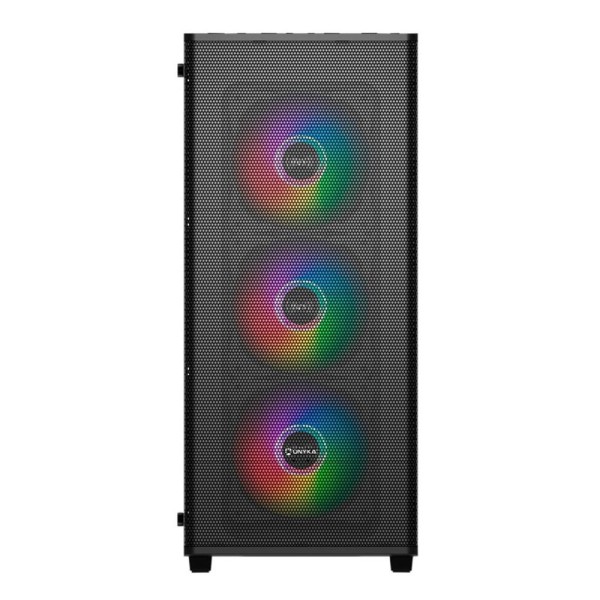 Caja ordenador gaming unykach mir 100 atx argb cristal templado negro