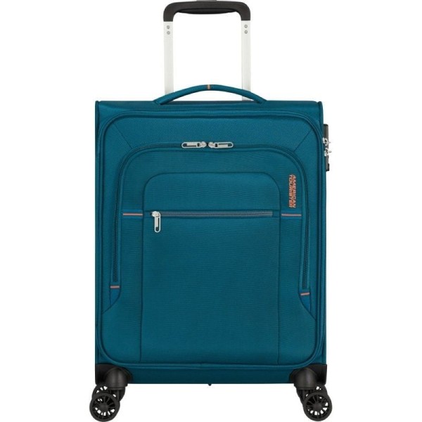 Maleta de Cabina American Tourister Crosstrack Spinner 55cm/ 55x40x20cm/ 4 Ruedas/ Marino y Naranja