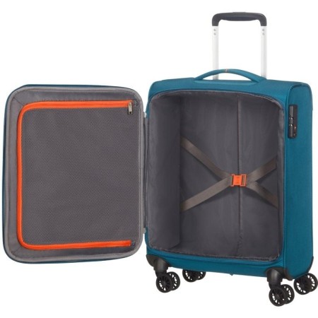 Maleta de Cabina American Tourister Crosstrack Spinner 55cm/ 55x40x20cm/ 4 Ruedas/ Marino y Naranja