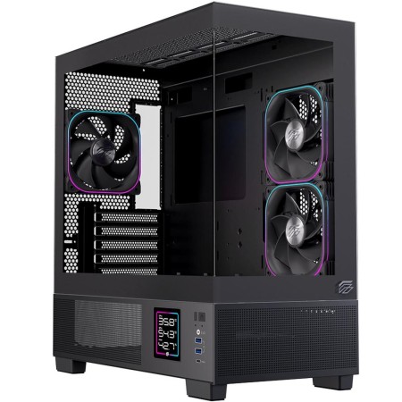 Caja ordenador gaming einarex sm501d atx rgb cristal templado negra