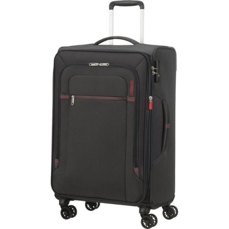 Maleta Mediana American Tourister Crosstrack Spinner Expansible 67cm/ 67.5x42x27.5cm/ 4 Ruedas/ Gris y Rojo