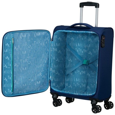 Maleta de Cabina American Tourister Sea Seeker Spinner 55cm/ 55x40x20cm/ 4 Ruedas/ Marino Combate