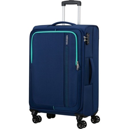 Maleta de Cabina American Tourister Sea Seeker Spinner 68cm/ 68x43x25cm/ 4 Ruedas/ Marino Combate