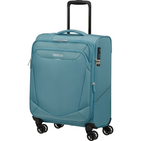 Maleta de Cabina American Tourister SummerRide Spinner 55cm/ 55x40x23cm/ 4 Ruedas/ Azul Brisa