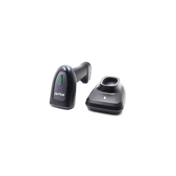 SCANNER CODIGO DE BARRAS AVPOS BT230 INALAMBRICO 1D 2D QR CONEXION USB BT 2.4GHZ CON BASE NEGRO
