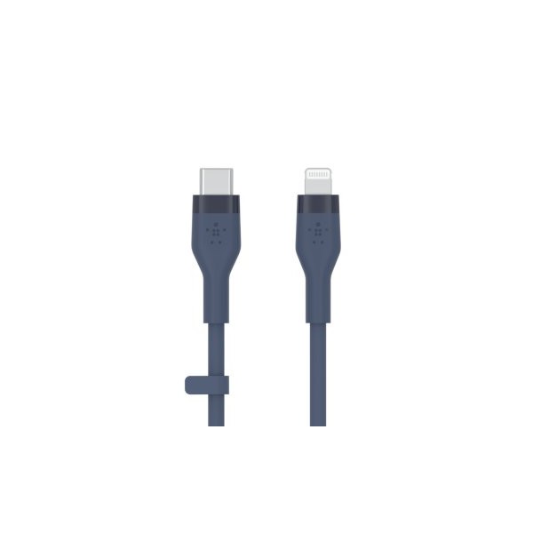 CABLE USB-C A LIGHTNING 1M BELKIN CAA009BT1MBL SILICONA CLIP 1M AZUL