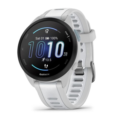 Smartwatch garmin forerunner 165 43mm blanco reloj inteligente para correr con gps - pantalla táctil amoled - métricas optimizad