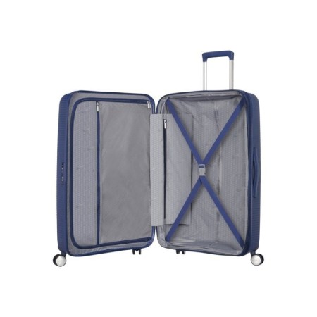 Maleta Grande American Tourister SoundBox Spinner 77cm/ 77x51.5x29.5cm/ 4 Ruedas/ Azul Marino