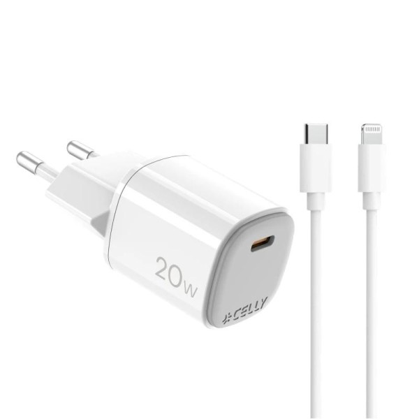 Celly Cargador Gan 1C 20w+ C A Light + Cable