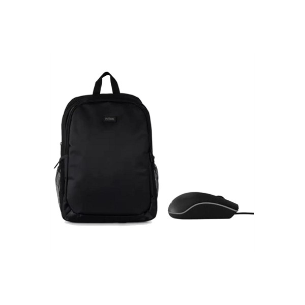 Mochila nilox basic para portatil 15.6 pulgadas negra + raton usb