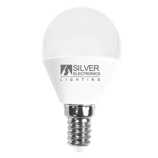 Bombilla led decorativa silver electronis esferica 5w - 50w - e14 - 5000k - 620 lm - luz blanca - a+