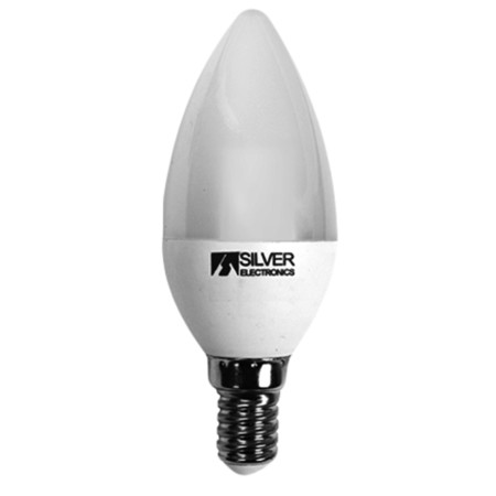 Bombilla led decorativa silver electronic vela 6w - 65w - e14 - 5000k - 550 lm - luz extra calida - a+