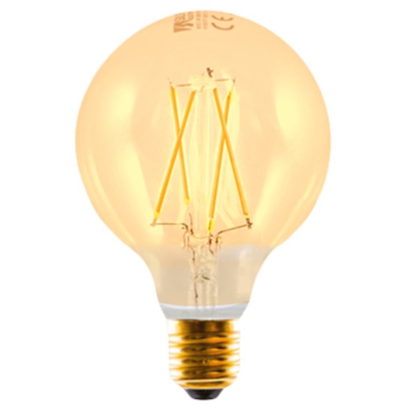 Bombilla led silver electronic filamento edison globo 3w - 25w - e27 - 2.200k - 320º - 330 lm - luz extra calida - a++
