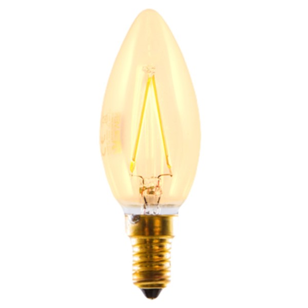 Bombilla led silver electronic filamento edison vela 3w - 20w - e27 - 2.200k - 320º - 300 lm - luz extra calida - a++