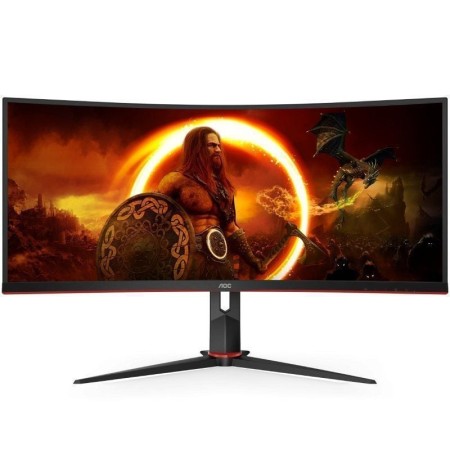 Monitor Gaming Ultrapanorámico Curvo AOC CU34G2X/BK  34"/ WQHD/ 1ms/ 144Hz/ VA/ Negro y Rojo