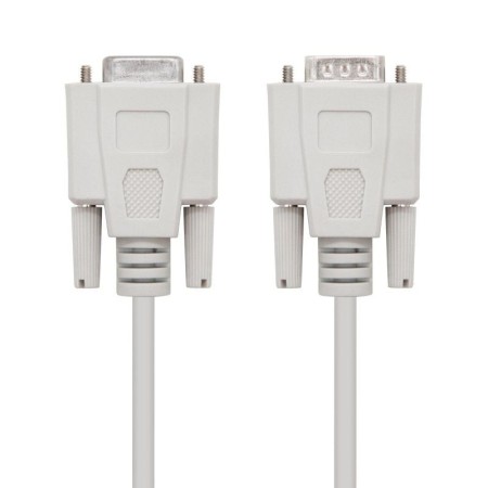 Cable Serie NULL Modem Nanocable 10.14.0502/ DB9 Macho - DB9 Hembra/ 1.8m/ Beige