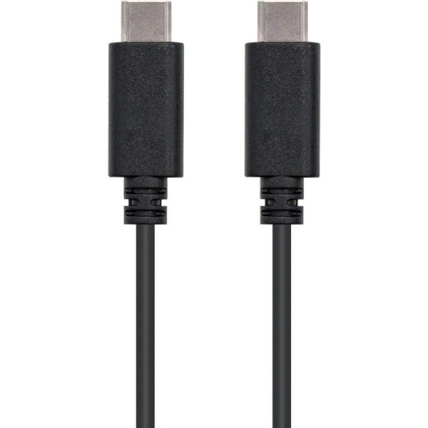 Cable USB 2.0 Tipo-C Nanocable 10.01.2301/ USB Tipo-C Macho - USB Tipo-C Macho/ 480Mbps/ 1m/ Negro