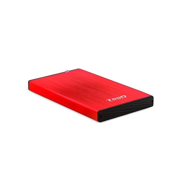 Caja externa tooq tqe - 2527r para hdd 2.5 pulgadas 9.5mm sata 3 usb 3.2 rojo