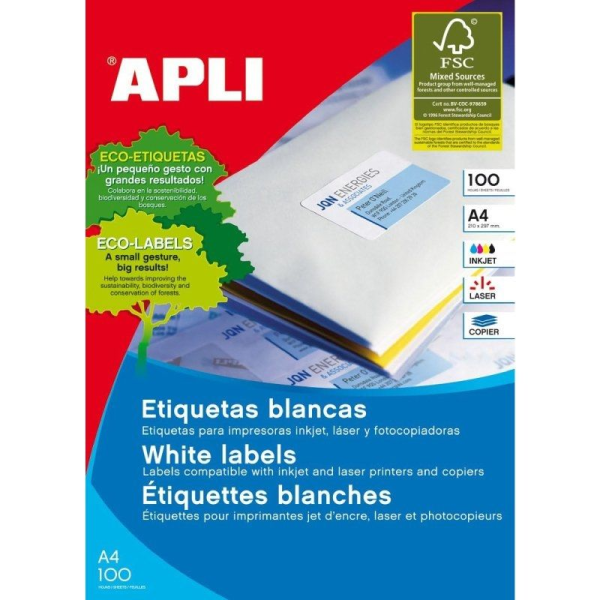 Etiquetas Adhesivas Apli 01294/ 70 x 16.9mm/ 100 Hojas