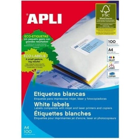 Etiquetas Adhesivas Apli 1273/ 70 x 37mm/ 100 Hojas