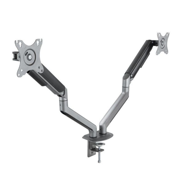 Soporte de Mesa para 2 Monitores TooQ DB4132TNR-G/ Giratorio/ Inclinable/ hasta 9kg