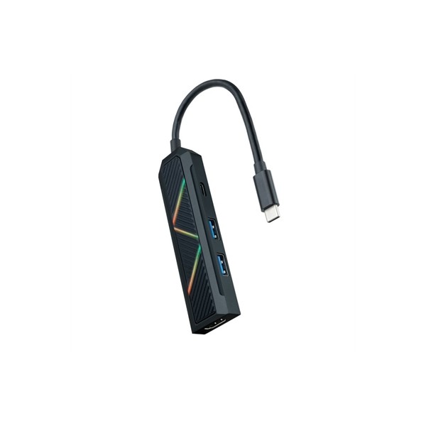 Hub nanocable 4 en 1 usb tipo c - usb - hdmi - 15cm - macho - hembra