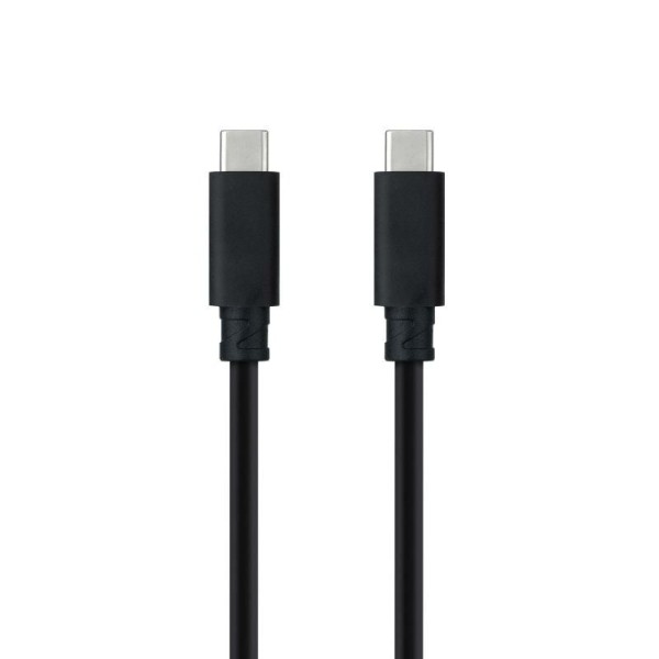 Cable USB 3.1 Tipo-C Nanocable 10.01.4100/ USB Tipo-C Macho - USB Tipo-C Macho/ Hasta 100W/ 10Gbps/ 50cm/ Negro