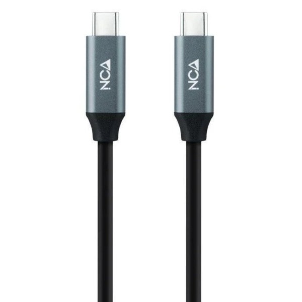 Cable USB 3.2 Tipo-C Nanocable 10.01.4303/ USB Tipo-C Macho - USB Tipo-C Macho/ hasta 100W/ 20Gbps/ 3m/ Gris y Negro