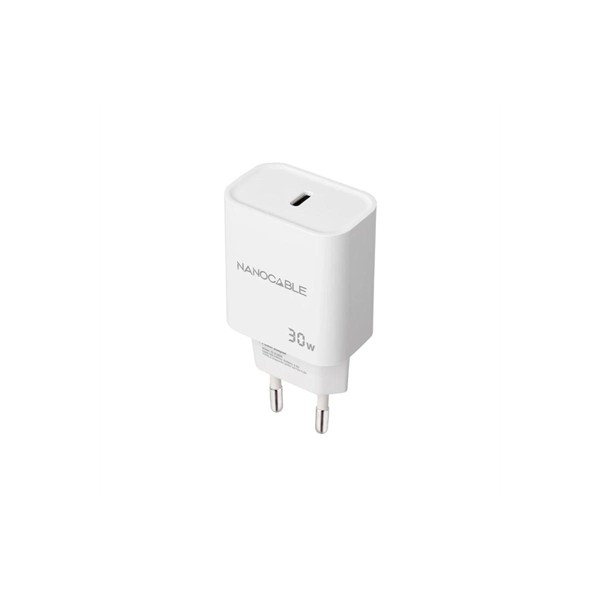 Cargador nanocable pared usb - c pd 30w blanco