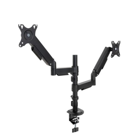 Soporte mesa tooq pantalla gira inclina 2 brazos 17 - 32 negro