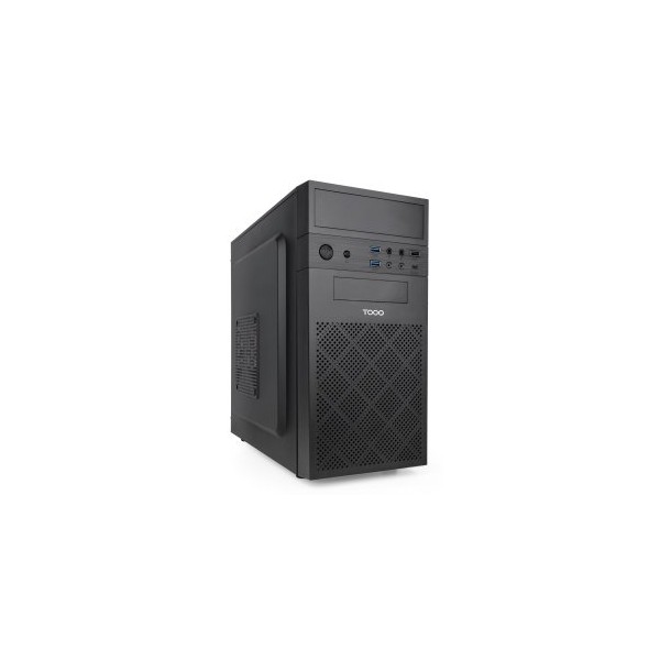 CAJA MICROATX TOOQ TQC-4701-SP ISOBOX GPU MAX 250mm 3x2.5 2x3.5 USB-C F.A ATX 500W COLOR NEGRO