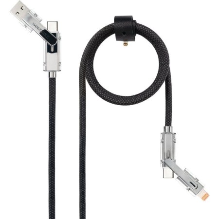 Cable USB 2.0 Tipo-C Nanocable 10.01.2601/ USB Tipo-C Macho + USB Macho - USB Tipo-C Macho + Lightning Macho/ Hasta 27W/ 480Mbps
