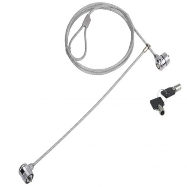 Cable seguridad para portatiles 1.5m conceptronic doble cabezal  llave