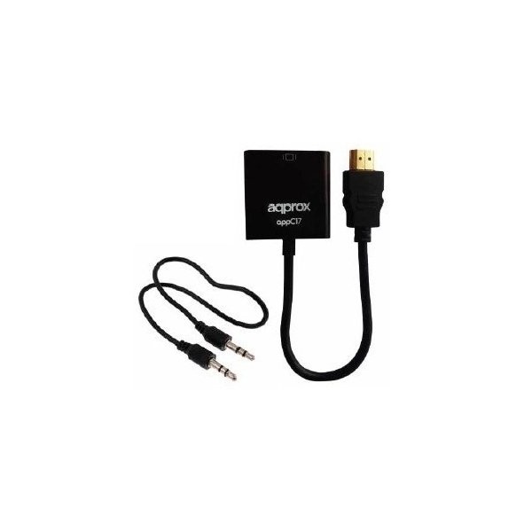 ADAPTADOR HDMI A VGA CON AUDIO APPROX APPC17