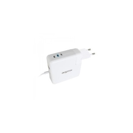 CARGADOR DE PARED ESPECIFICO PARA APPLE APPROX 45/60/85W TYPE L CONEXION ADICIONAL USB 5V 2.1A