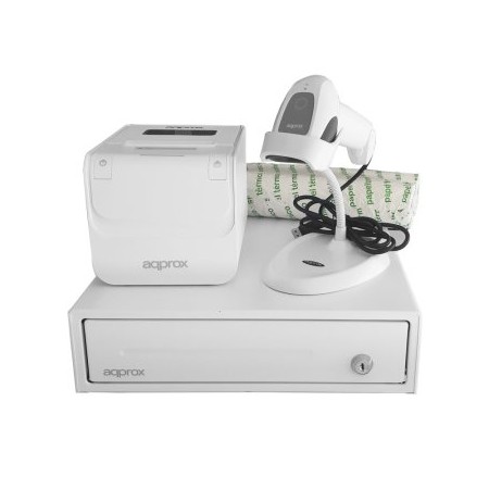 KIT TPV APPROX CAJON APPCASH33WH BLANCO + SCAN LS11ASWH + IMP. TERM. POS80AMUSEWH + PAPEL CYT8060BPA