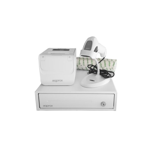 KIT TPV APPROX CAJON APPCASH33WH BLANCO + SCAN LS11ASWH + IMP. TERM. POS80AMUSEWH + PAPEL CYT8060BPA