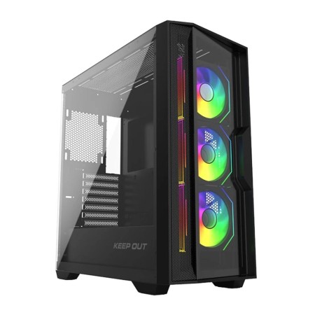 Caja ordenador gaming keep out ko xc - 500 eatx argb cristal templado negra