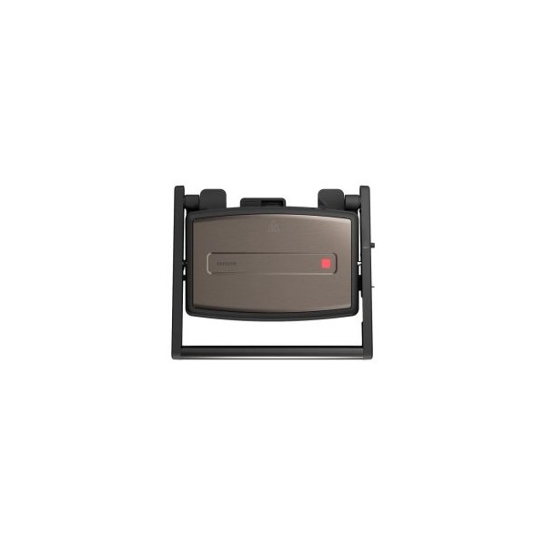 SANDWICHERA GRILL AIWA ASM-1500G PLACAS CON RECUBRIMIENTO ANTIADHERENTE 1500W COLOR PLATA 180º