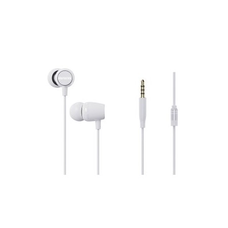 AURICULAR INTRAUDITIVO AIWA ESTM-20WH ALTAVOZ NEODIMIO 10mm CABLE SIN ENREDOS MICROFONO ALUMINIO