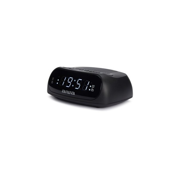 RADIO DESPERTADOR AIWA CR-09J AM/FM DOBLE ALARMA BATERIA DE RESPALDO NEGRO
