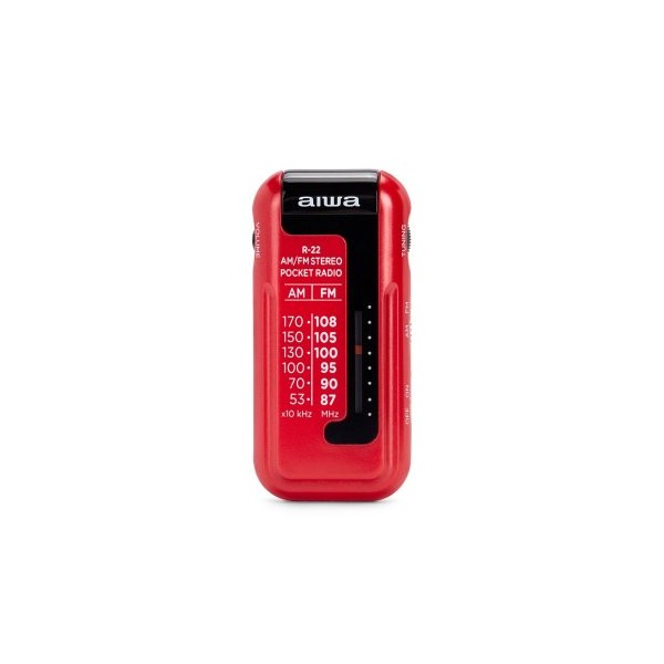 RADIO ANALOGICA MINI AIWA R-22RD AM/FM HYPERBASS COLOR ROJO