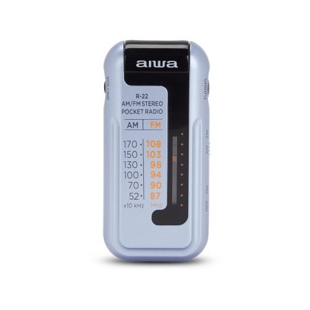 RADIO ANALOGICA MINI AIWA R-22SL AM/FM HYPERBASS COLOR SILVER