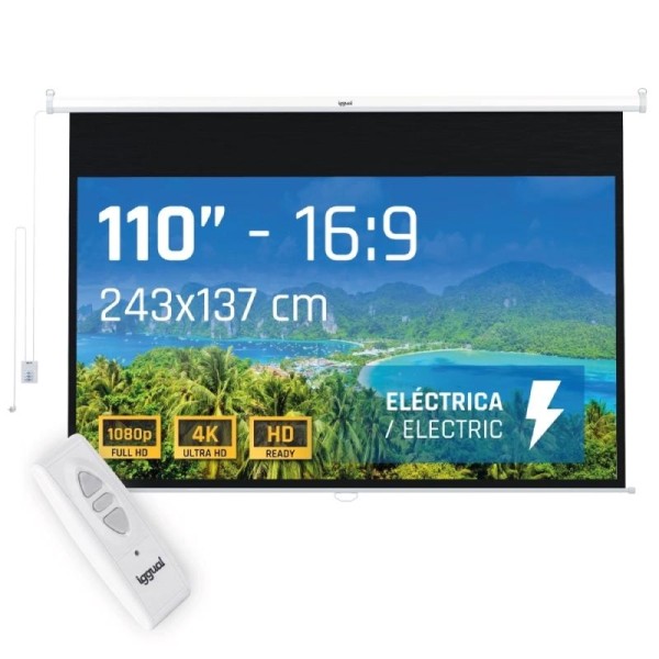 iggual Pantalla eléctrica 16:9 110″ 243x137 cm
